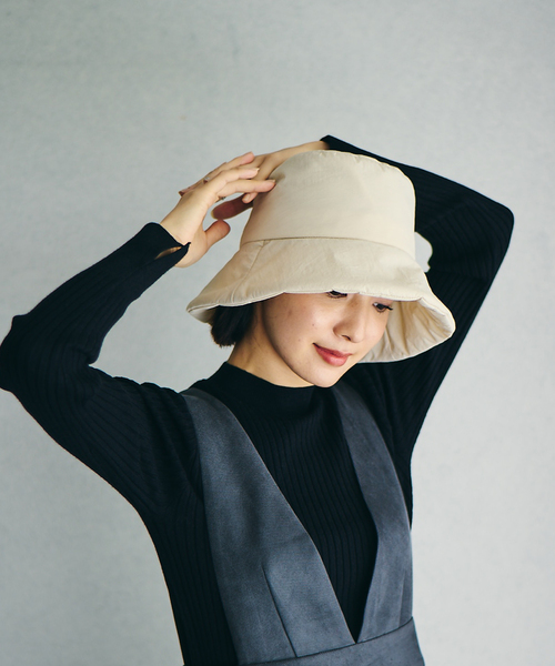 VIS（ビス）の「【洗える】中綿バケットハット（ハット・レディース・ブラック/キナリ/ダークブラウン・FREE）」の14枚目の写真