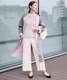 Demi-Luxe BEAMS | Demi-Luxe BEAMS / クルーネック リバーコート(ノーカラーコート)