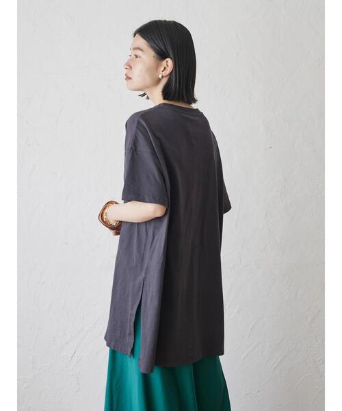 AMERICAN HOLIC（アメリカンホリック）の「サイドスリットカットチュニック（Tシャツ/カットソー・レディース・ライトベージュ/レッド/ホワイト系その他4/ブラック・L/M）」の8枚目の写真