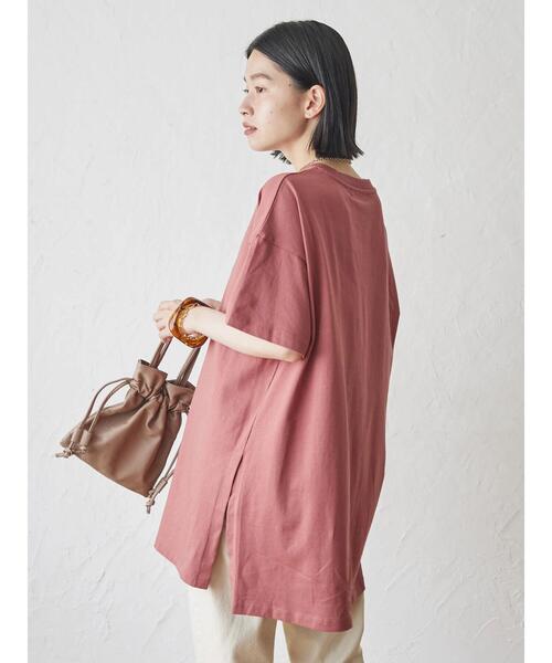 AMERICAN HOLIC（アメリカンホリック）の「サイドスリットカットチュニック（Tシャツ/カットソー・レディース・ライトベージュ/レッド/ホワイト系その他4/ブラック・L/M）」の10枚目の写真