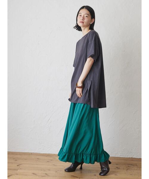 AMERICAN HOLIC（アメリカンホリック）の「サイドスリットカットチュニック（Tシャツ/カットソー・レディース・ライトベージュ/レッド/ホワイト系その他4/ブラック・L/M）」の19枚目の写真