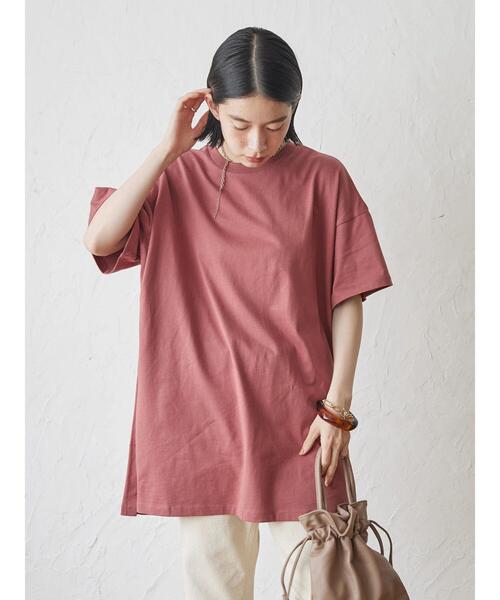 AMERICAN HOLIC（アメリカンホリック）の「サイドスリットカットチュニック（Tシャツ/カットソー・レディース・ライトベージュ/レッド/ホワイト系その他4/ブラック・L/M）」の9枚目の写真