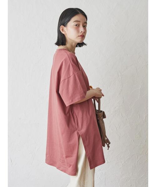 AMERICAN HOLIC（アメリカンホリック）の「サイドスリットカットチュニック（Tシャツ/カットソー・レディース・ライトベージュ/レッド/ホワイト系その他4/ブラック・L/M）」の12枚目の写真