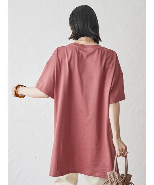 AMERICAN HOLIC（アメリカンホリック）の「サイドスリットカットチュニック（Tシャツ/カットソー・レディース・ライトベージュ/レッド/ホワイト系その他4/ブラック・L/M）」の18枚目の写真