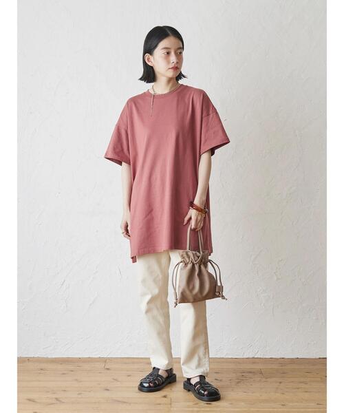 AMERICAN HOLIC（アメリカンホリック）の「サイドスリットカットチュニック（Tシャツ/カットソー・レディース・ライトベージュ/レッド/ホワイト系その他4/ブラック・L/M）」の16枚目の写真