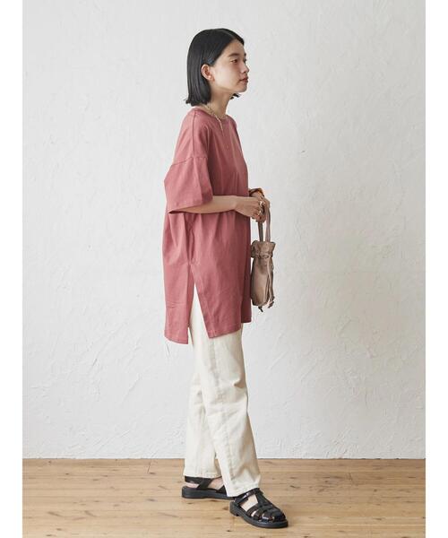 AMERICAN HOLIC（アメリカンホリック）の「サイドスリットカットチュニック（Tシャツ/カットソー・レディース・ライトベージュ/レッド/ホワイト系その他4/ブラック・L/M）」の21枚目の写真