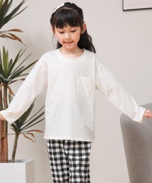 TeddyShop | キッズ 長袖チェックのミックスマッチルームウェアパジャマ 上下2点セット(ルームウェア/パジャマ)