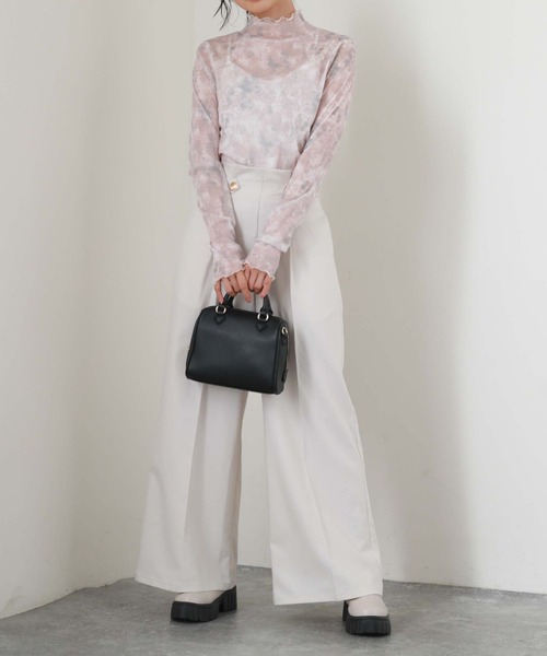 archives(アルシーヴ)の「プリントチュールTOPS(Tシャツ/カットソー・レディース・ブラウン/オレンジ/グリーン・MEDIUM)」の5枚目の写真