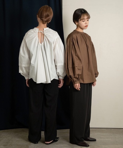 Amiur(エミレ)の「squeeze ribbon blouse(シャツ/ブラウス・レディース・ホワイト/ブラウン/ブラック・FREE)」の9枚目の写真