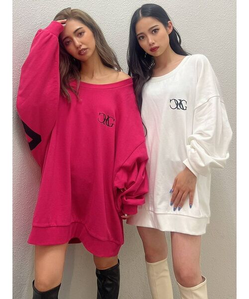 GYDA（ジェイダ）の「【ゆうちゃみコラボ】ALLALOUD BIGスウェットトップス（スウェット・レディース・オフホワイト/ピンク・FREE）」の19枚目の写真