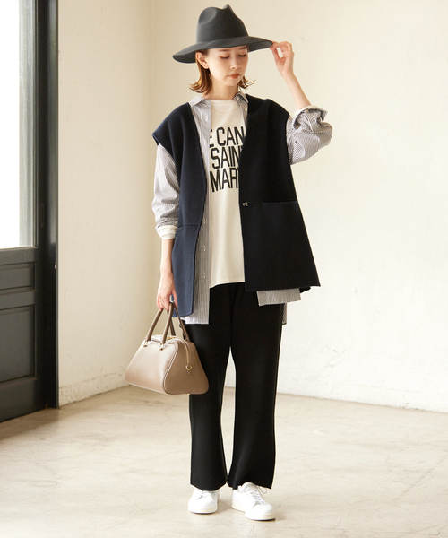 SLOBE IENA（スローブイエナ）の「【Benelli Montacone/ベネリモンタコーネ】SIMPLE ハット（ハット・レディース・チャコールグレー/ベージュ・FREE）」の4枚目の写真