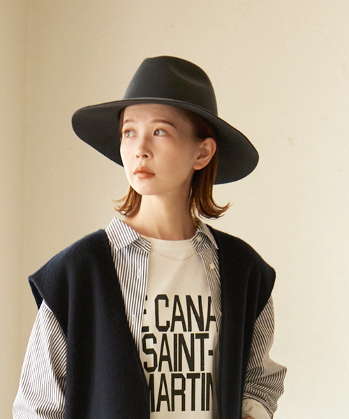 SLOBE IENA（スローブイエナ）の「【Benelli Montacone/ベネリモンタコーネ】SIMPLE ハット（ハット・レディース・チャコールグレー/ベージュ・FREE）」の7枚目の写真