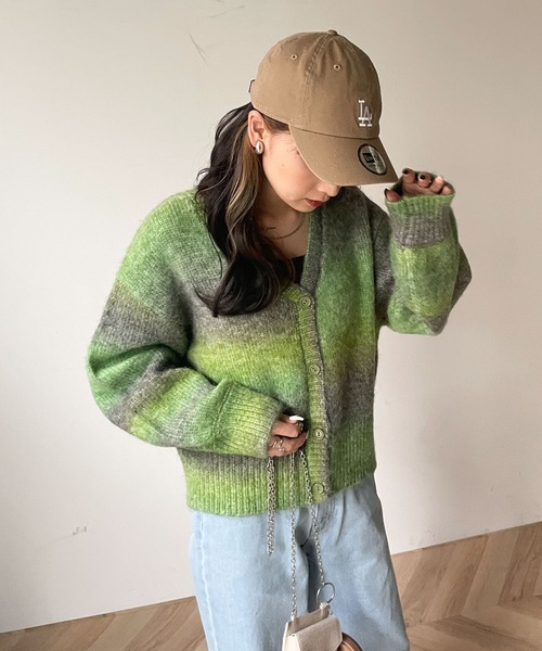WEGO(ウィゴー)の「WEGO/グラデーションショートカーディガン(カーディガン/ボレロ・レディース・ブルー/ピンク/グリーン・FREE)」の9枚目の写真