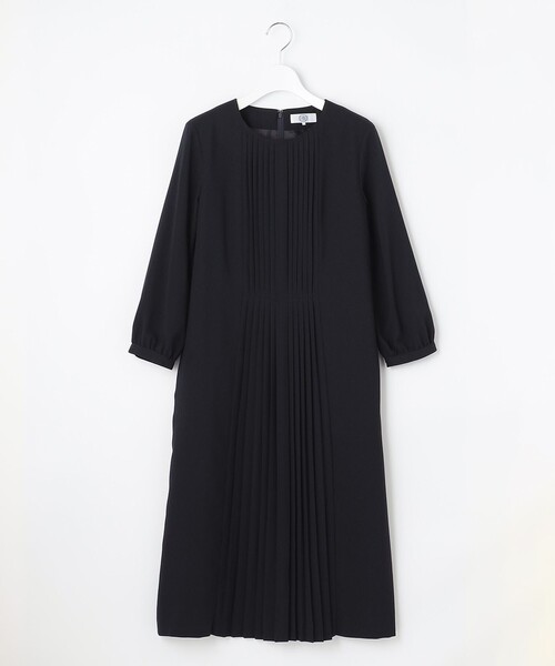 J.PRESS Ladies（J.プレス レディス）の「【洗える】2way ノルディスジョーゼット プリーツ ワンピース（ワンピース・レディース・ブラック系/ネイビー系・XS）」の3枚目の写真