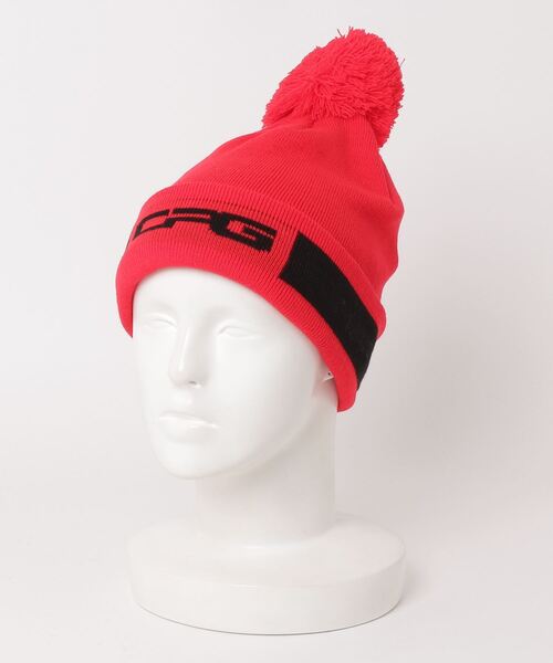CPG GOLF(シーピージーゴルフ)の「BEANIE WITH POMPOM(ビーニーWITH POMPOM)(ニットキャップ/ビーニー・レディース・ブラック/ホワイト/ネイビー/レッド・ONE SIZE)」の4枚目の写真