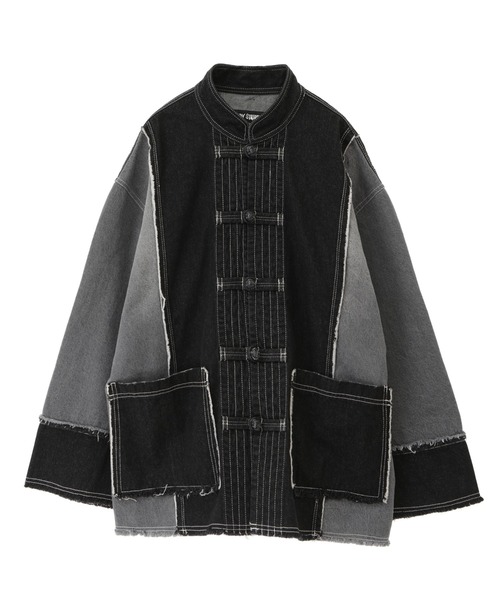 Candy Stripper（キャンディストリッパー）の「COMBINED CHINA ジャケット（デニムジャケット・レディース・ブラック/インディゴブルー・2）」の17枚目の写真