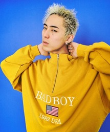 BAD BOY | BAD BOY U.S.Aロゴ刺繍 ハーフジップスウェット(スウェット)