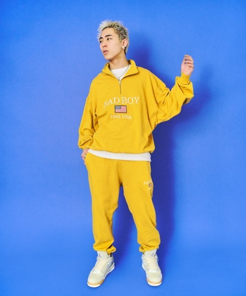 BAD BOY(バッドボーイ)の「BAD BOY U.S.Aロゴ刺繍 ハーフジップスウェット(スウェット・メンズ・ブラック/グレー/マスタード・L/M)」の10枚目の写真