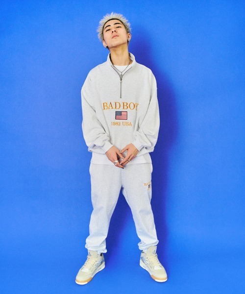 BAD BOY(バッドボーイ)の「BAD BOY U.S.Aロゴ刺繍 ハーフジップスウェット(スウェット・メンズ・ブラック/グレー/マスタード・L/M)」の18枚目の写真