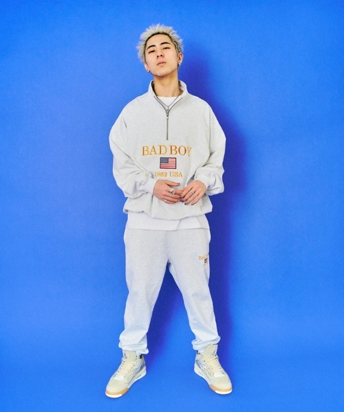 BAD BOY(バッドボーイ)の「BAD BOY U.S.Aロゴ刺繍 ハーフジップスウェット(スウェット・メンズ・ブラック/グレー/マスタード・L/M)」の19枚目の写真