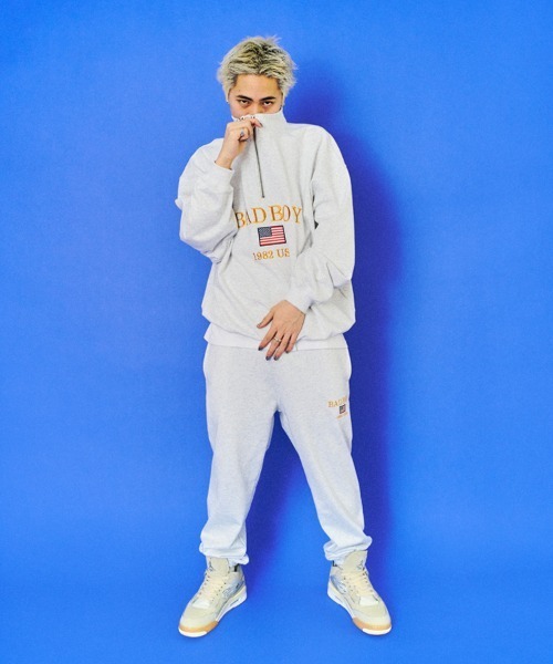 BAD BOY(バッドボーイ)の「BAD BOY U.S.Aロゴ刺繍 ハーフジップスウェット(スウェット・メンズ・ブラック/グレー/マスタード・L/M)」の20枚目の写真