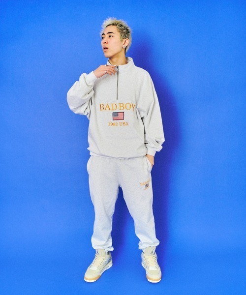 BAD BOY(バッドボーイ)の「BAD BOY U.S.Aロゴ刺繍 ハーフジップスウェット(スウェット・メンズ・ブラック/グレー/マスタード・L/M)」の21枚目の写真