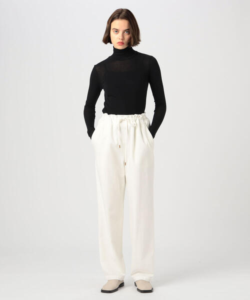 EDITION（エディション）の「TWISTING HIGH NECK コットン フライスハイネックプルオーバー（Tシャツ/カットソー・レディース・ダークブルー/ブラック/ホワイト・FREE）」の4枚目の写真