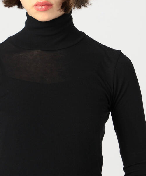 EDITION（エディション）の「TWISTING HIGH NECK コットン フライスハイネックプルオーバー（Tシャツ/カットソー・レディース・ダークブルー/ブラック/ホワイト・FREE）」の9枚目の写真