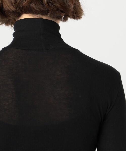 EDITION（エディション）の「TWISTING HIGH NECK コットン フライスハイネックプルオーバー（Tシャツ/カットソー・レディース・ダークブルー/ブラック/ホワイト・FREE）」の10枚目の写真