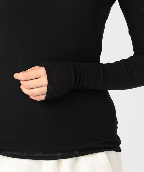 EDITION（エディション）の「TWISTING HIGH NECK コットン フライスハイネックプルオーバー（Tシャツ/カットソー・レディース・ダークブルー/ブラック/ホワイト・FREE）」の11枚目の写真