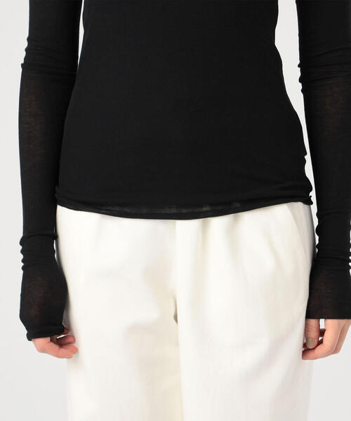 EDITION（エディション）の「TWISTING HIGH NECK コットン フライスハイネックプルオーバー（Tシャツ/カットソー・レディース・ダークブルー/ブラック/ホワイト・FREE）」の12枚目の写真