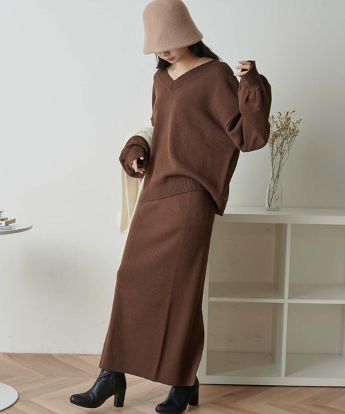 WEGO（ウィゴー）の「WEGO/【WEB限定・2点セット】2WAYニットセットアップ（ワンピース・レディース・ブラウン/ダークグリーン/アイボリー/ブラック・FREE）」の7枚目の写真