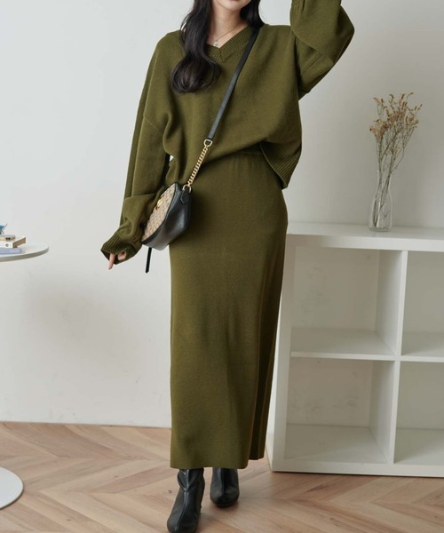 WEGO（ウィゴー）の「WEGO/【WEB限定・2点セット】2WAYニットセットアップ（ワンピース・レディース・ブラウン/ダークグリーン/アイボリー/ブラック・FREE）」の12枚目の写真