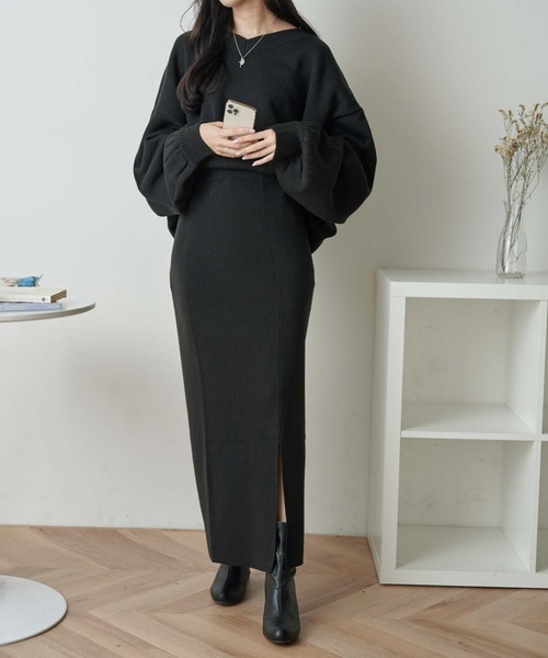 WEGO（ウィゴー）の「WEGO/【WEB限定・2点セット】2WAYニットセットアップ（ワンピース・レディース・ブラウン/ダークグリーン/アイボリー/ブラック・FREE）」の6枚目の写真