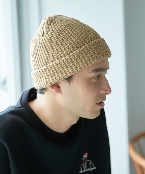 LAKOLE（ラコレ）の「アクリル畦ワッチ / 127072（ニットキャップ/ビーニー・メンズ・ブラック/ベージュ/イエロー/カーキ/ブルー・9）」の3枚目の写真