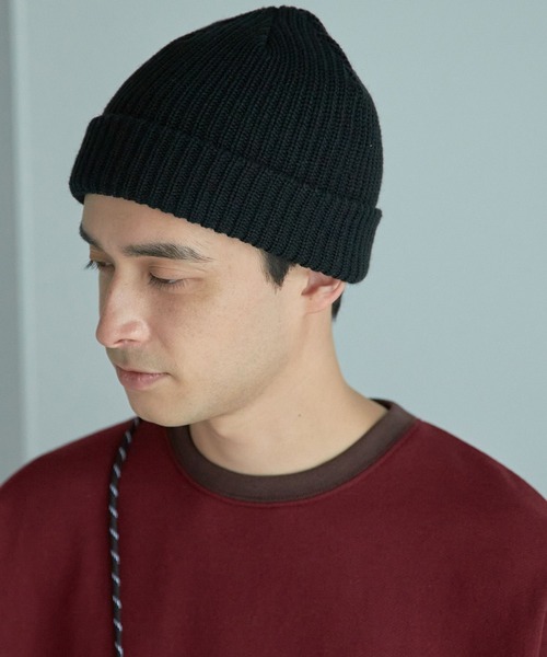 LAKOLE（ラコレ）の「アクリル畦ワッチ / 127072（ニットキャップ/ビーニー・メンズ・ブラック/ベージュ/イエロー/カーキ/ブルー・9）」の2枚目の写真