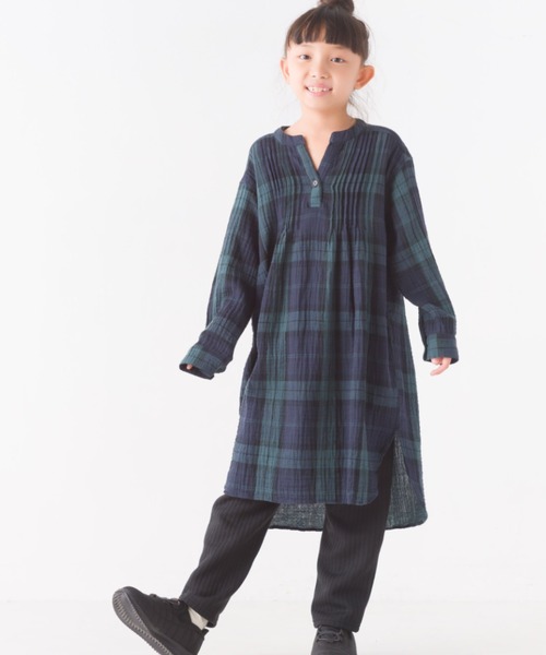 セール】キッズダブルガーゼピンタックワンピース（ワンピース