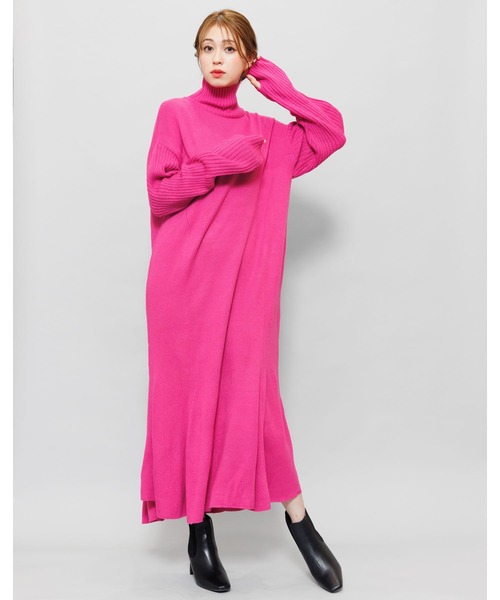 mili an deni（ミリアンデニ）の「マーメイドラインニットワンピース（ワンピース・レディース・ベージュ/ブラック/チャコールグレー/ライトグレー/ネイビー/パープル/ブルー/グリーン/アイボリー・L/M）」の9枚目の写真