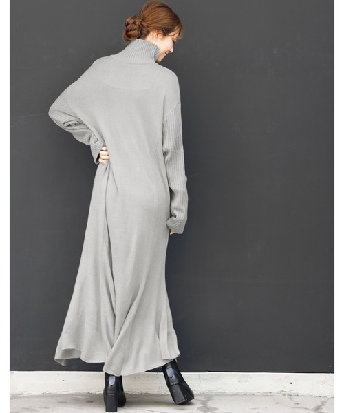 mili an deni（ミリアンデニ）の「マーメイドラインニットワンピース（ワンピース・レディース・ベージュ/ブラック/チャコールグレー/ライトグレー/ネイビー/パープル/ブルー/グリーン/アイボリー・L/M）」の22枚目の写真