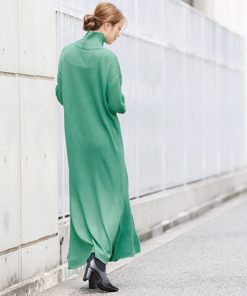 mili an deni（ミリアンデニ）の「マーメイドラインニットワンピース（ワンピース・レディース・ベージュ/ブラック/チャコールグレー/ライトグレー/ネイビー/パープル/ブルー/グリーン/アイボリー・L/M）」の11枚目の写真