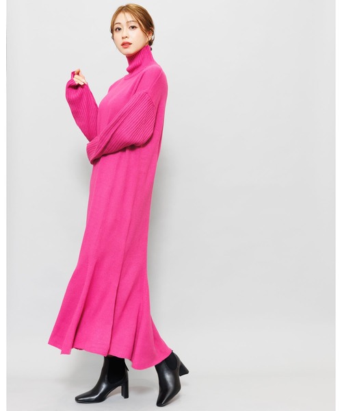 mili an deni（ミリアンデニ）の「マーメイドラインニットワンピース（ワンピース・レディース・ベージュ/ブラック/チャコールグレー/ライトグレー/ネイビー/パープル/ブルー/グリーン/アイボリー・L/M）」の16枚目の写真