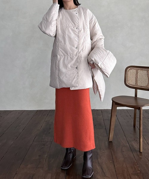 hellam（へラム）の「マフラーセット ダウンコート（ダウンジャケット/コート・レディース・ホワイト/ブラック/カーキ・FREE）」の12枚目の写真