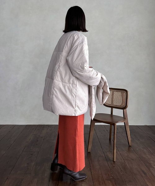 hellam（へラム）の「マフラーセット ダウンコート（ダウンジャケット/コート・レディース・ホワイト/ブラック/カーキ・FREE）」の14枚目の写真