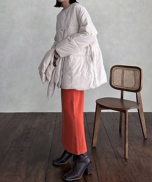 hellam（へラム）の「マフラーセット ダウンコート（ダウンジャケット/コート・レディース・ホワイト/ブラック/カーキ・FREE）」の15枚目の写真