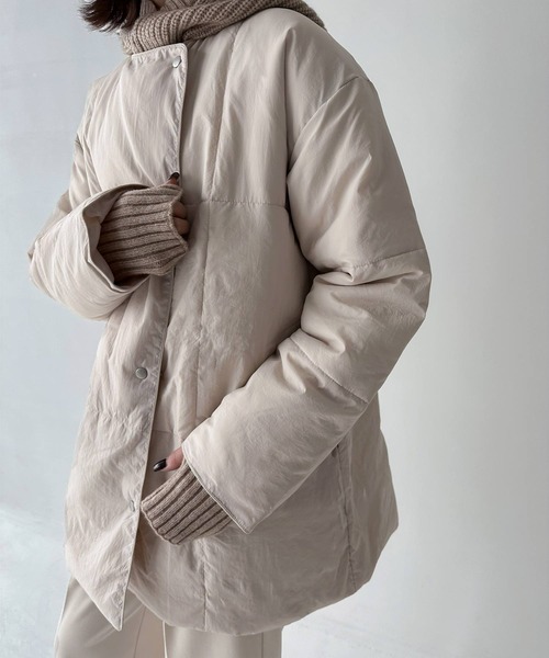 hellam（へラム）の「マフラーセット ダウンコート（ダウンジャケット/コート・レディース・ホワイト/ブラック/カーキ・FREE）」の16枚目の写真