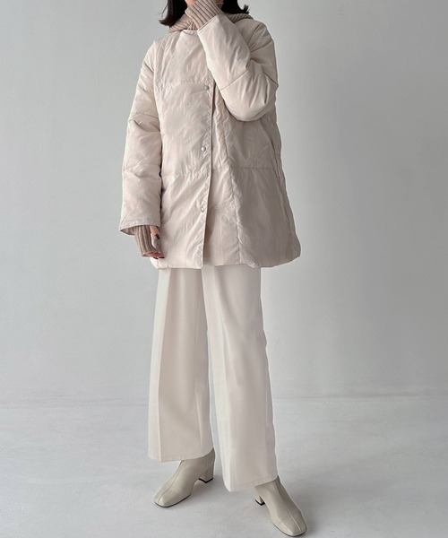 hellam（へラム）の「マフラーセット ダウンコート（ダウンジャケット/コート・レディース・ホワイト/ブラック/カーキ・FREE）」の18枚目の写真