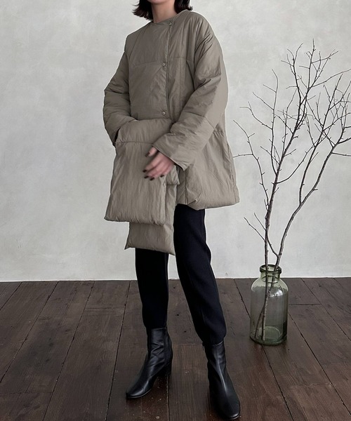 hellam（へラム）の「マフラーセット ダウンコート（ダウンジャケット/コート・レディース・ホワイト/ブラック/カーキ・FREE）」の19枚目の写真