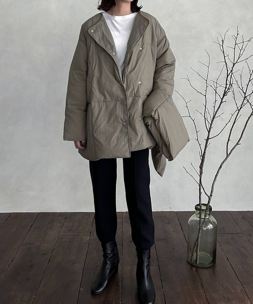 hellam（へラム）の「マフラーセット ダウンコート（ダウンジャケット/コート・レディース・ホワイト/ブラック/カーキ・FREE）」の21枚目の写真