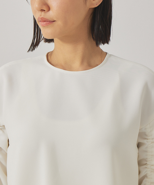 qualite（カリテ）の「シャーリングフリルブラウス（シャツ/ブラウス・レディース・チャコールグレー/オフホワイト・フリー）」の22枚目の写真