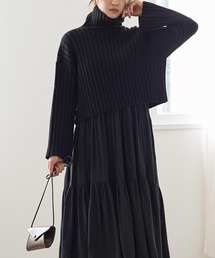 太リブワイドスリーブニット